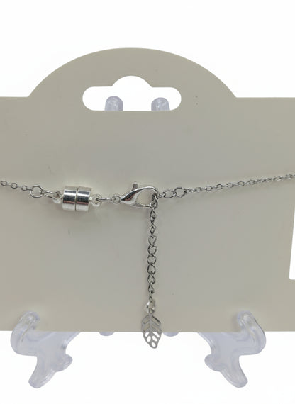 Light Pink Rhinestones Globe on Fine Silver Adjustable Bracelet