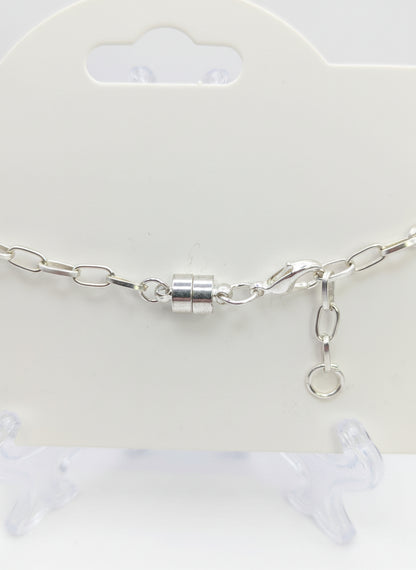 Mint Green Glitter Globe on Adjustable Chunky Silver Chain Bracelet