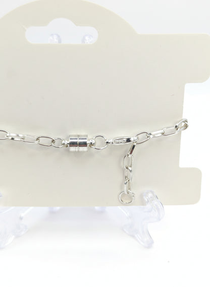 Purple Glitter Globe on Adjustable Silver Chain Bracelet