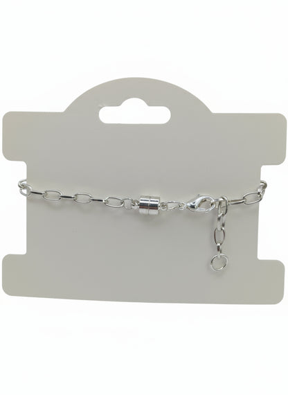 Red Glitter Globe on Adjustable Silver Chunky Chain Bracelet