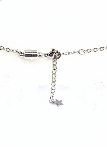 Red Glitter Globe on Adjustable Silver Chain Bracelet