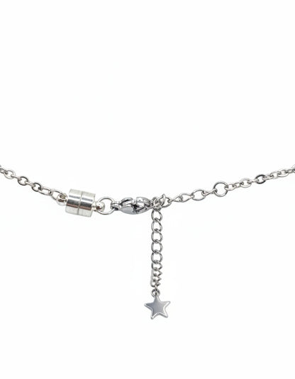 Aquamarine Star Glitter Globe on Adjustable Silver Chain Bracelet