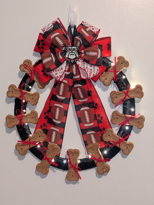 Georgia UGA Football Dog Cookie Wreath