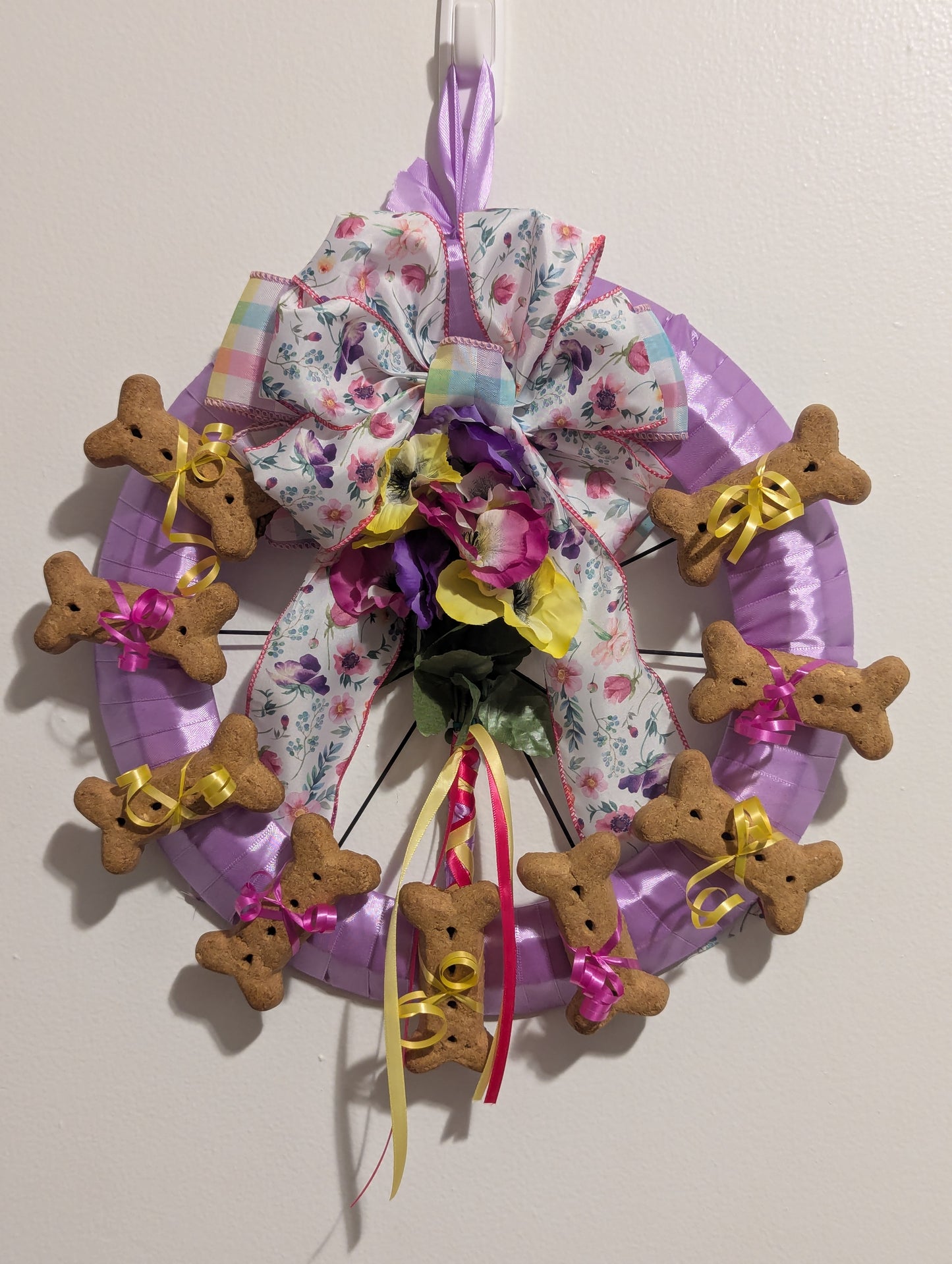 Pansy Bouquet Dog Cookie Wreath
