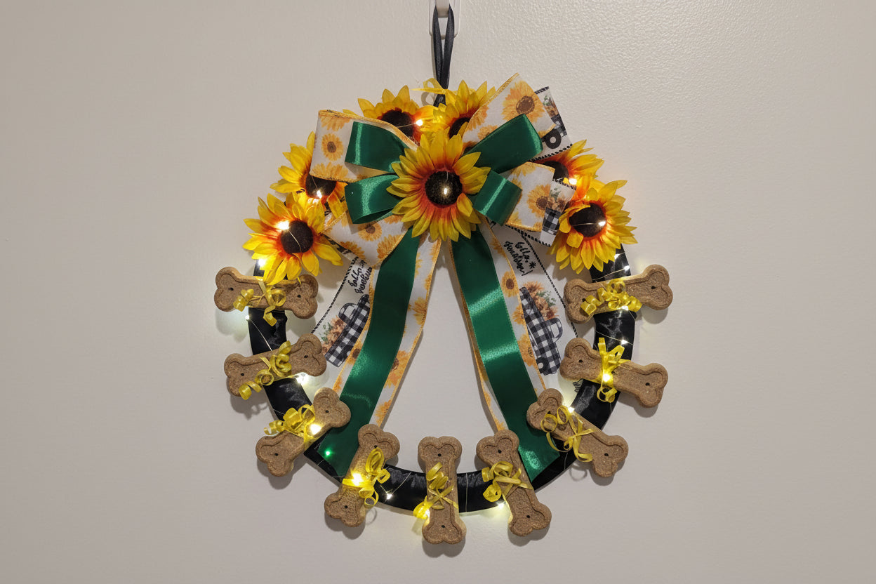 Sunflowers Dog Cookie Wreath