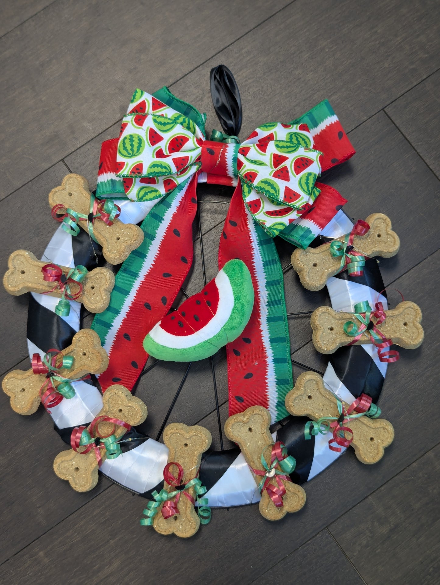 Watermelon Dog Cookie Wreath