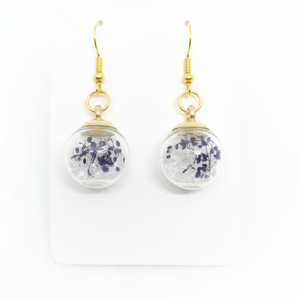Botanical Petal & Crystal Globe Earrings
