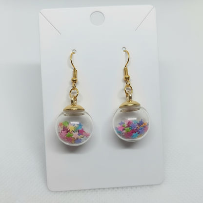 Starburst Rainbow Glitter Earrings