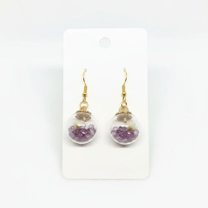 Ethereal Bloom & Amethyst Globe Earrings