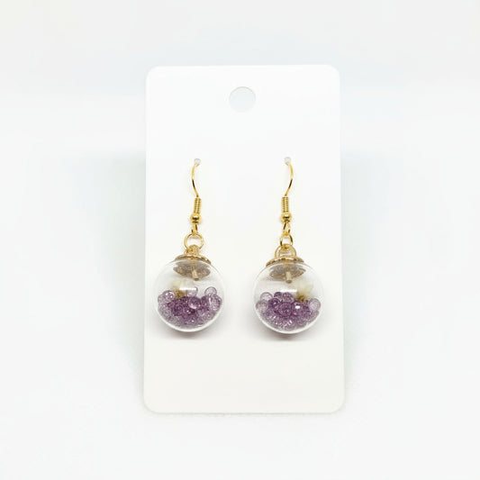 Ethereal Bloom & Amethyst Globe Earrings