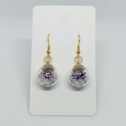 Botanical Petal & Crystal Globe Earrings