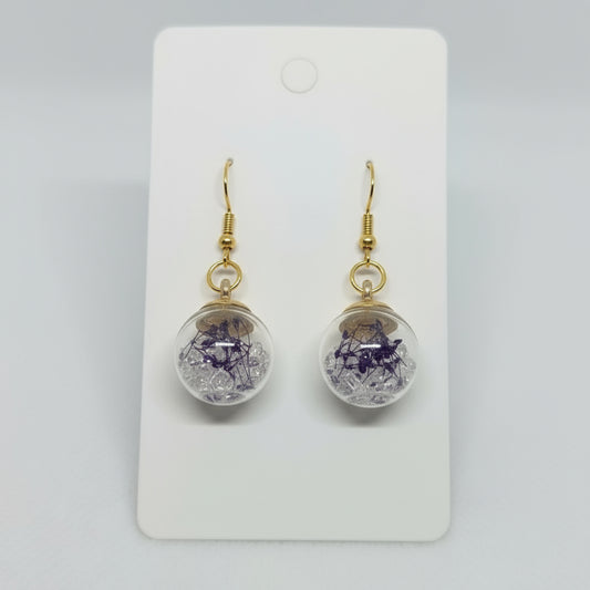 Botanical Petal & Crystal Globe Earrings