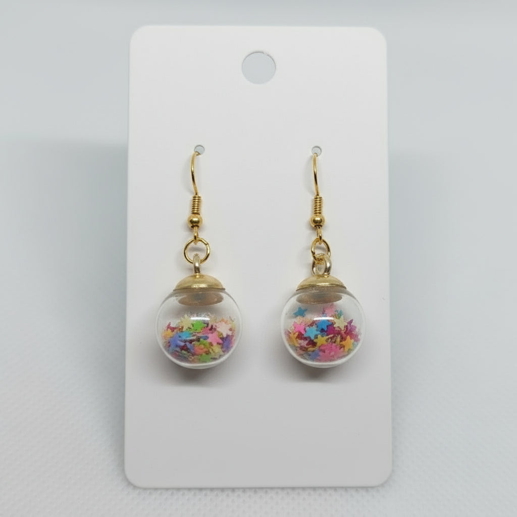 Starburst Rainbow Glitter Earrings
