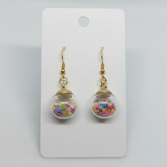 Starburst Rainbow Glitter Earrings
