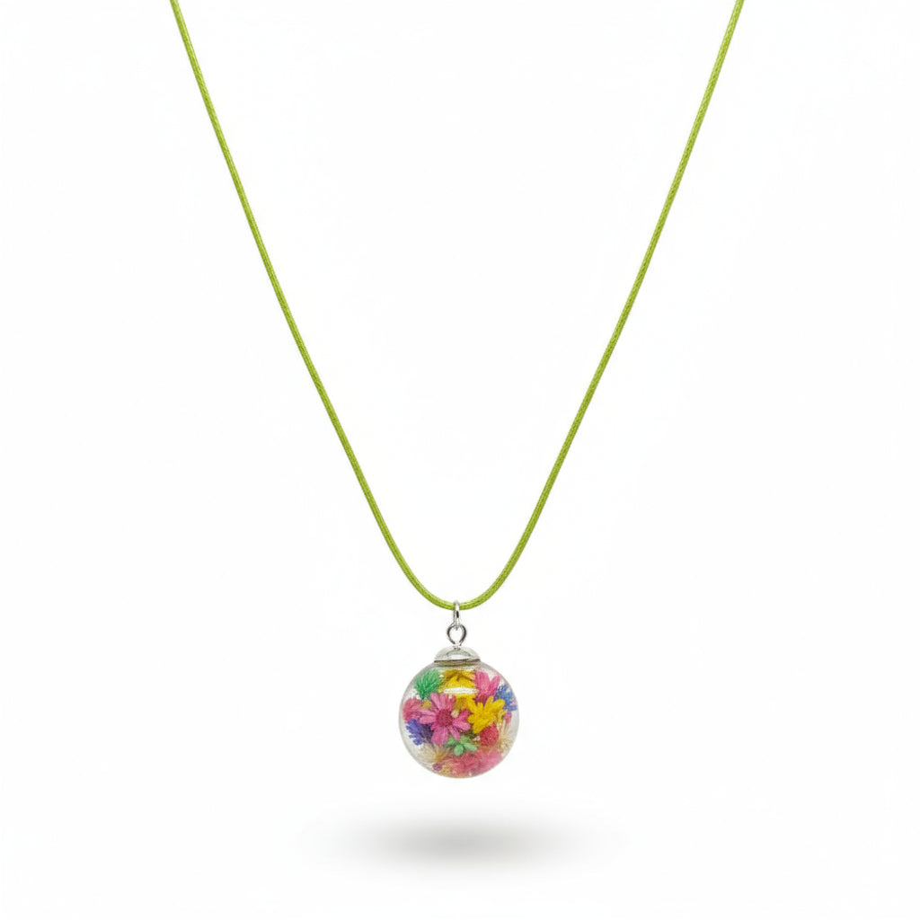 Floral Globe Pendant Necklace