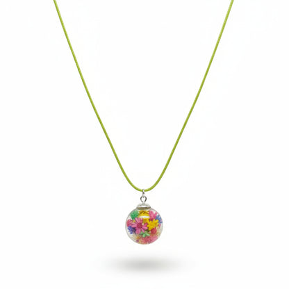 Floral Globe Pendant Necklace