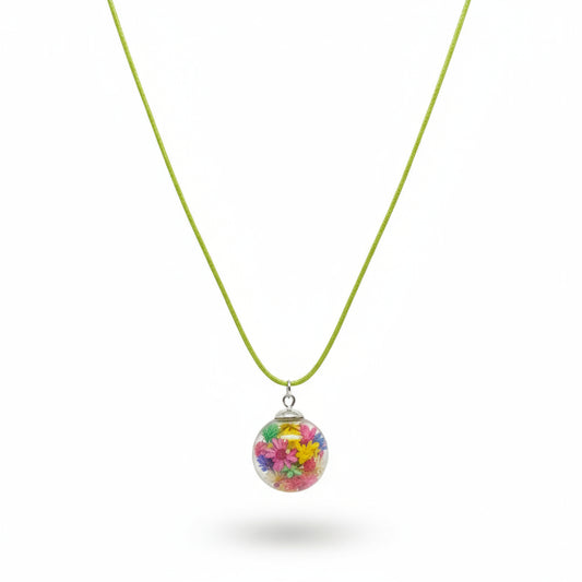 Floral Globe Pendant Necklace