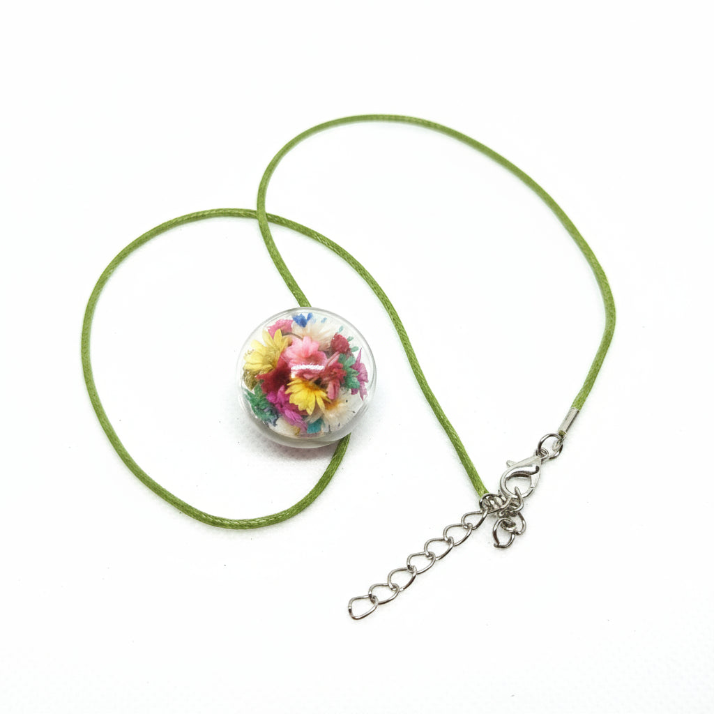 Floral Globe Pendant Necklace