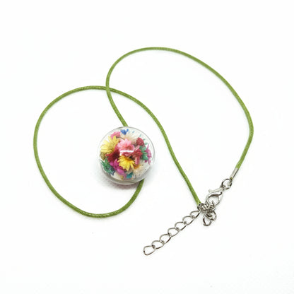 Floral Globe Pendant Necklace