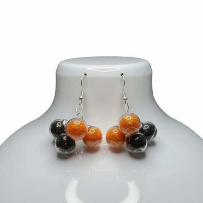 Halloween Cluster Glitter Globe Earrings