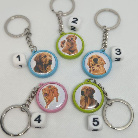 Golden Retriever Charm Keychain