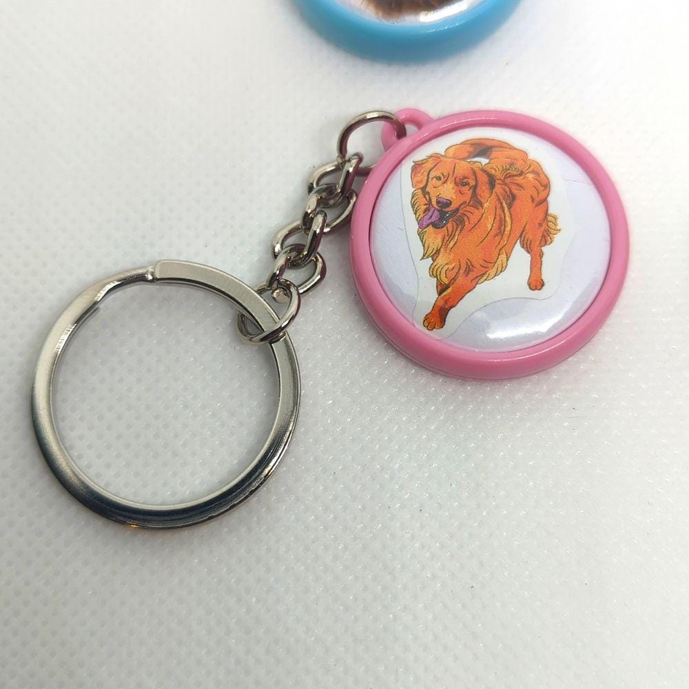 Golden Retriever Charm Keychain