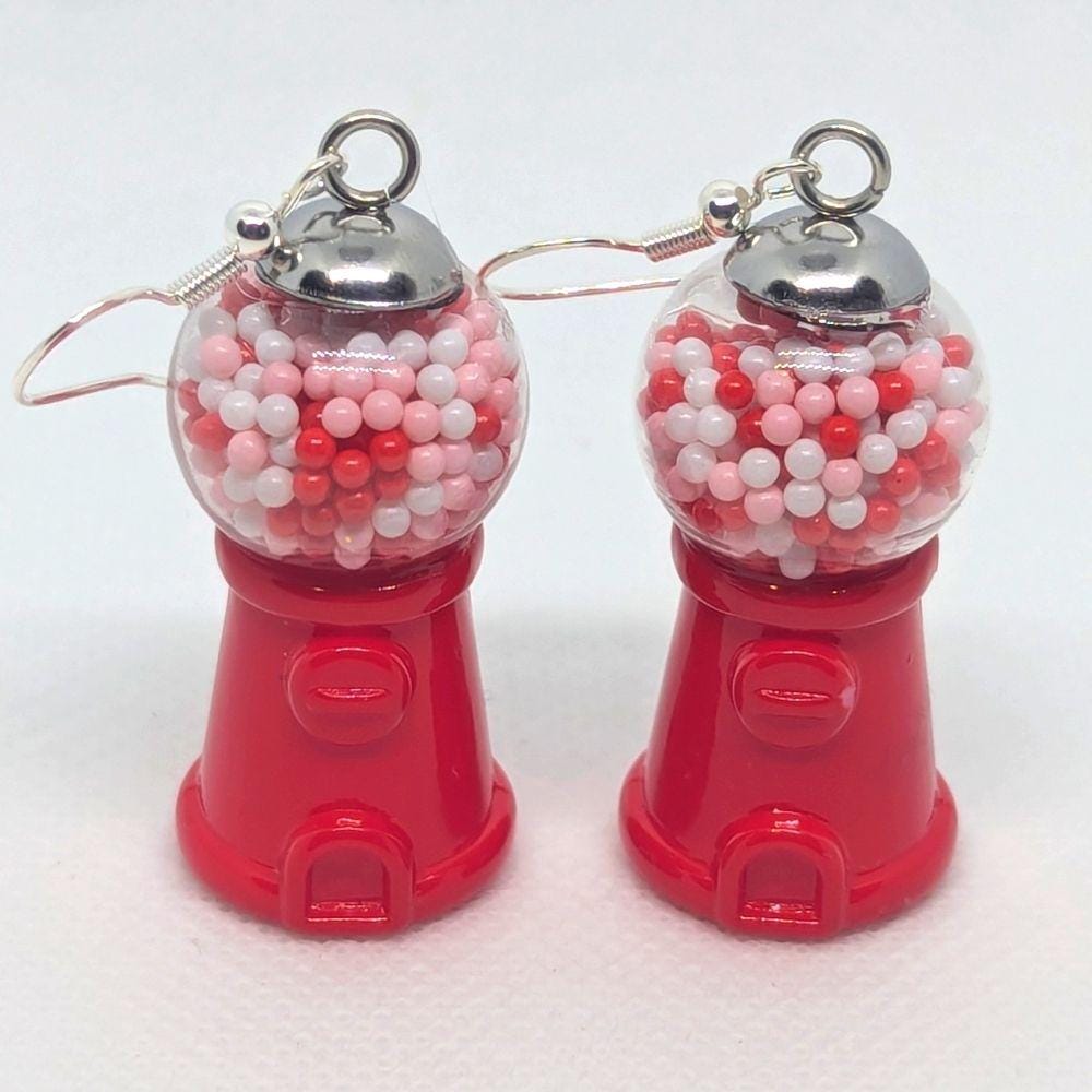 Valentine's Day Gumball Machine Earrings