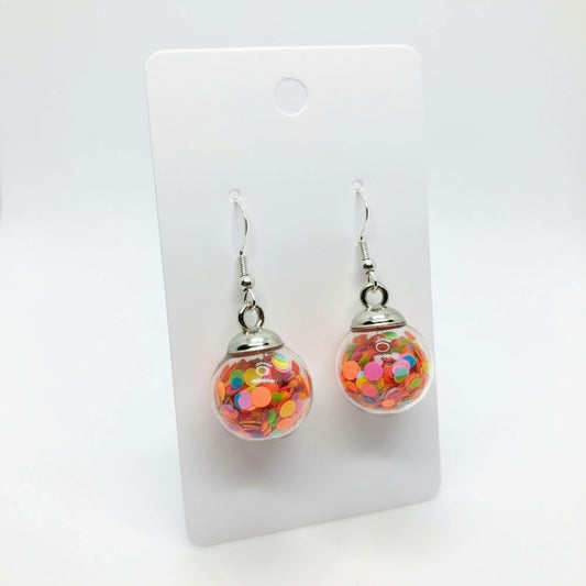 Neon Festival Glitter Globe Earrings