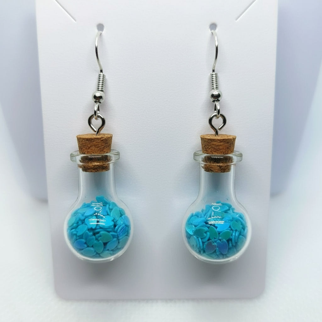 Sky-Blue Poison Vial Earrings