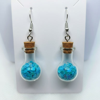 Sky-Blue Poison Vial Earrings