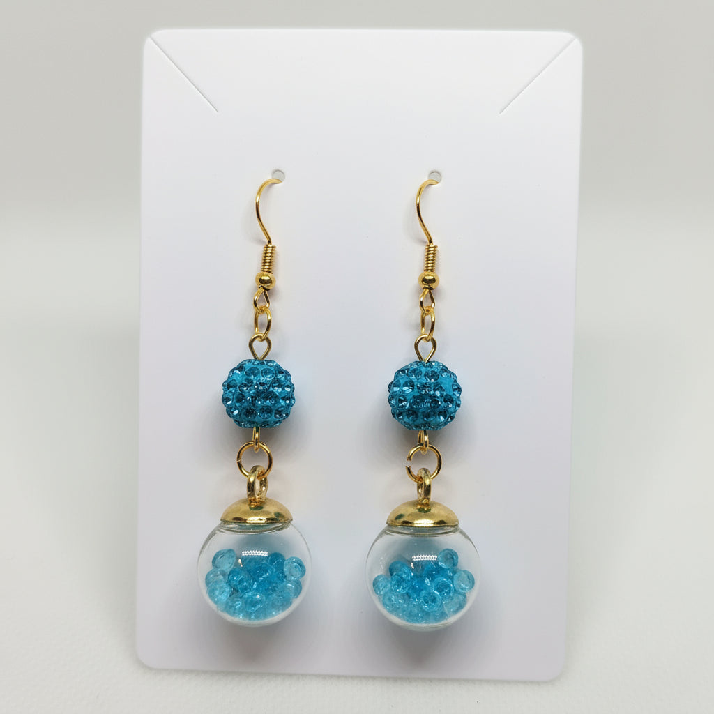Seafoam Glitter & Bead Earrings