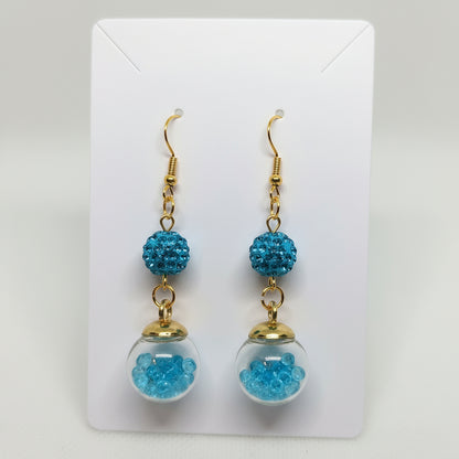 Seafoam Glitter & Bead Earrings