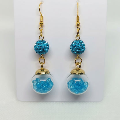 Seafoam Glitter & Bead Earrings