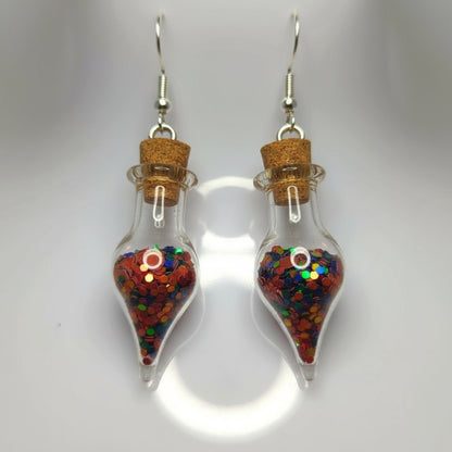 Halloween Glitter Vial Drop Earrings