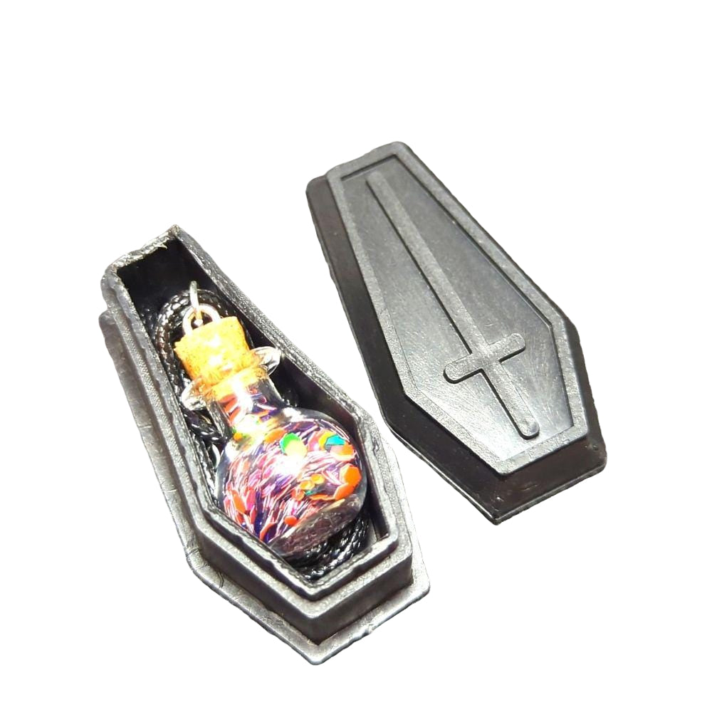Halloween Coffin Glitter Vial Necklace