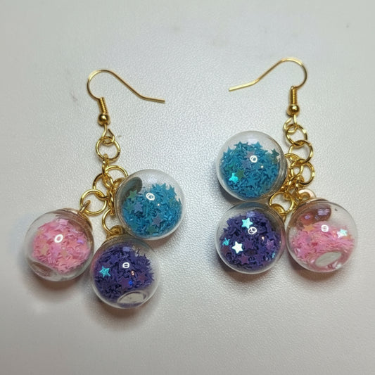 Pastel Ombre Cascade Globe Earrings