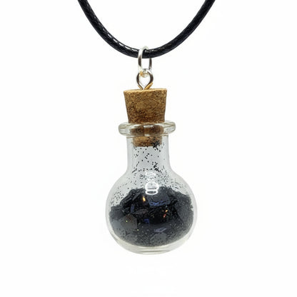 Gothic Coffin Vial Glitter Necklace