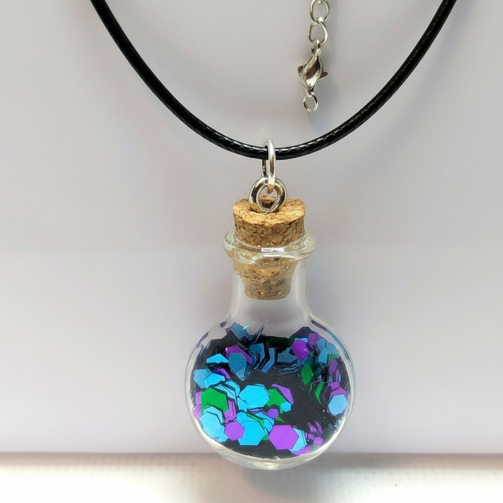 "Nightswimming" Glitter Vial Necklace