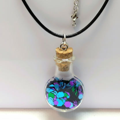 "Nightswimming" Glitter Vial Necklace
