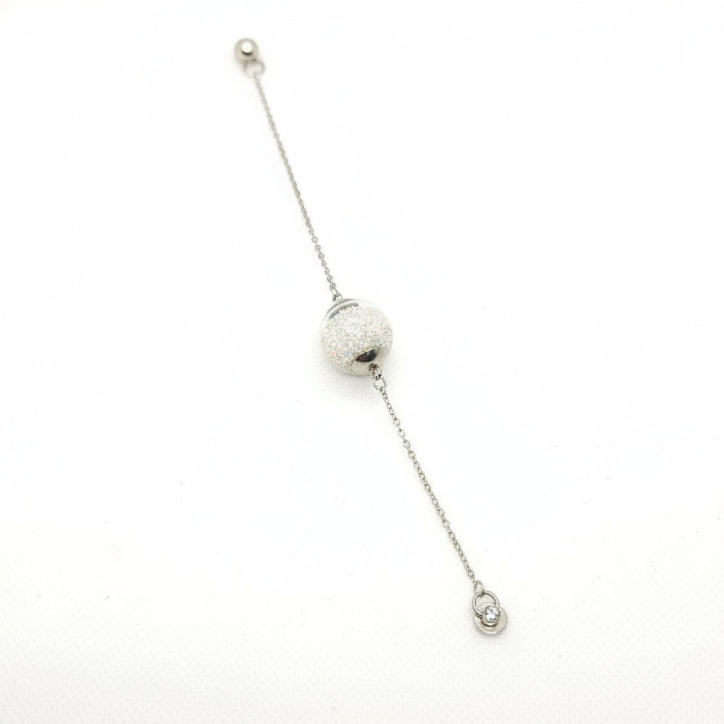 Minimalist White Rhinestone Globe Bracelet