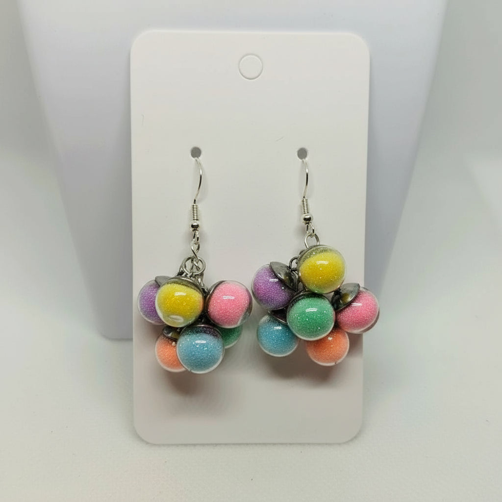 Pastel Easter Cluster Globe Earrings
