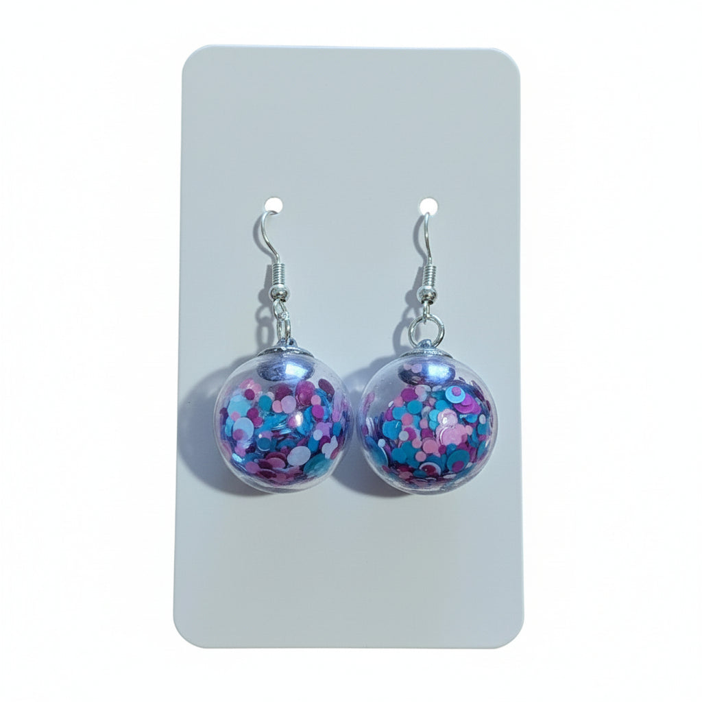 Pastel Pink & Blue Glitter Earrings
