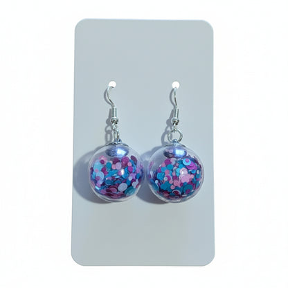 Pastel Pink & Blue Glitter Earrings