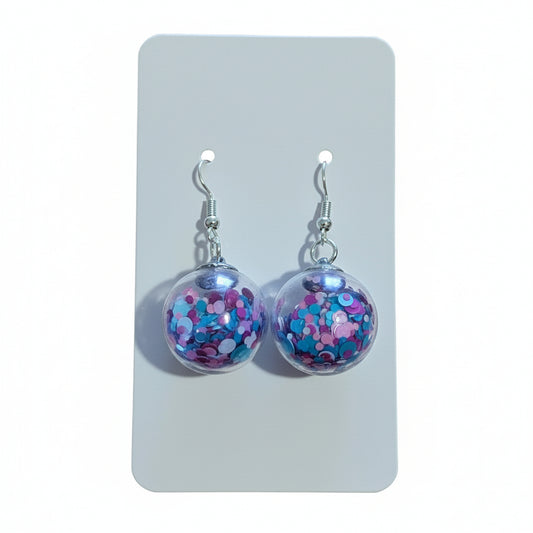 Pastel Pink & Blue Glitter Earrings