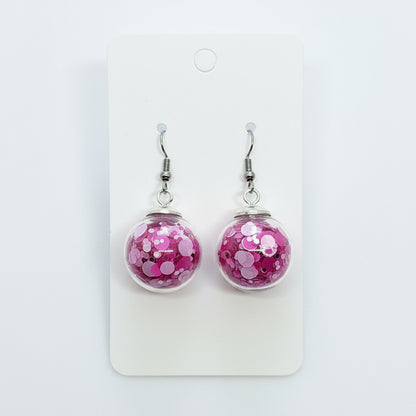 Candy Swirl Glitter Globe Earrings
