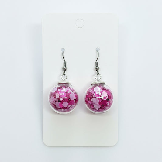 Candy Swirl Glitter Globe Earrings