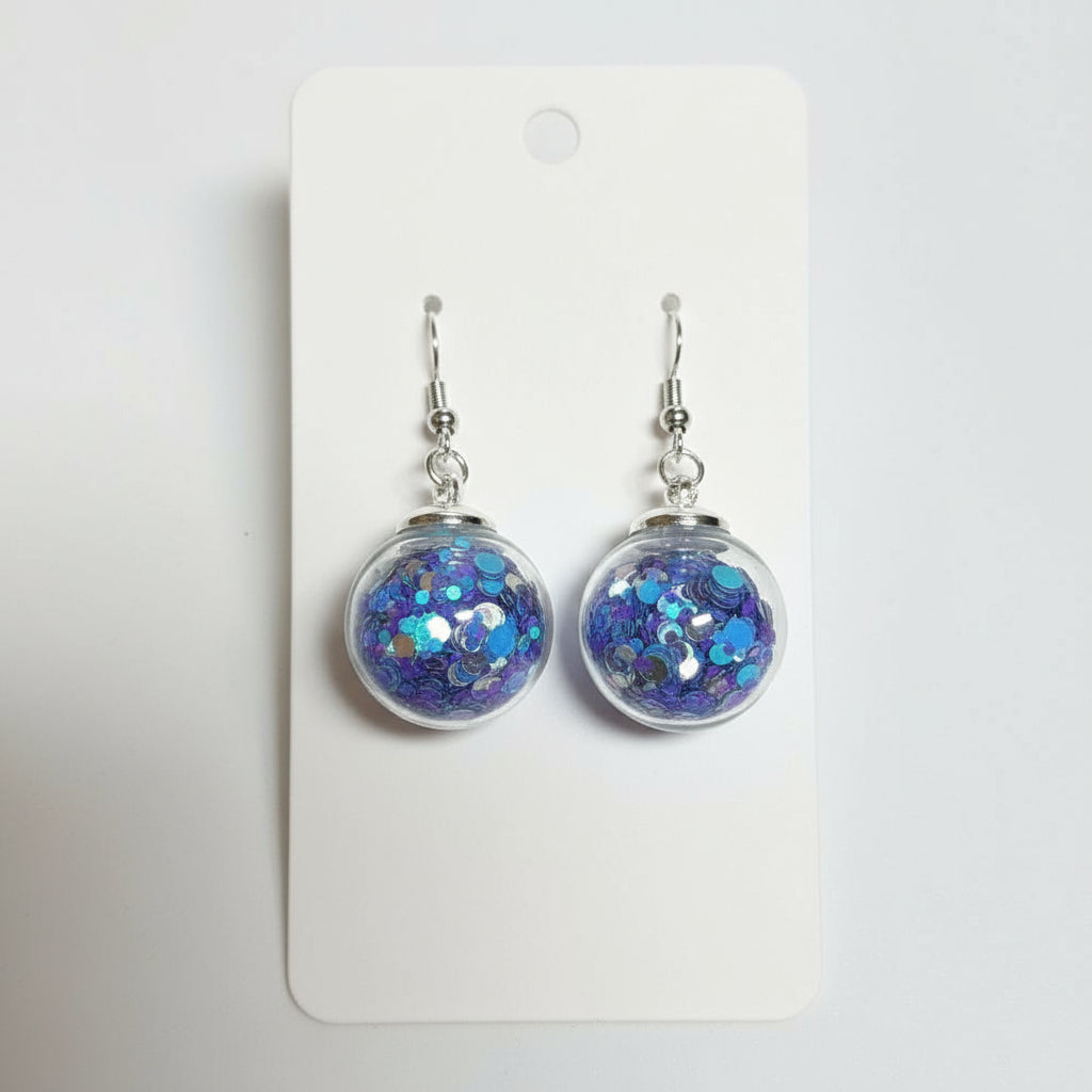 Spring Ombre Pastel Glitter Globe Earrings
