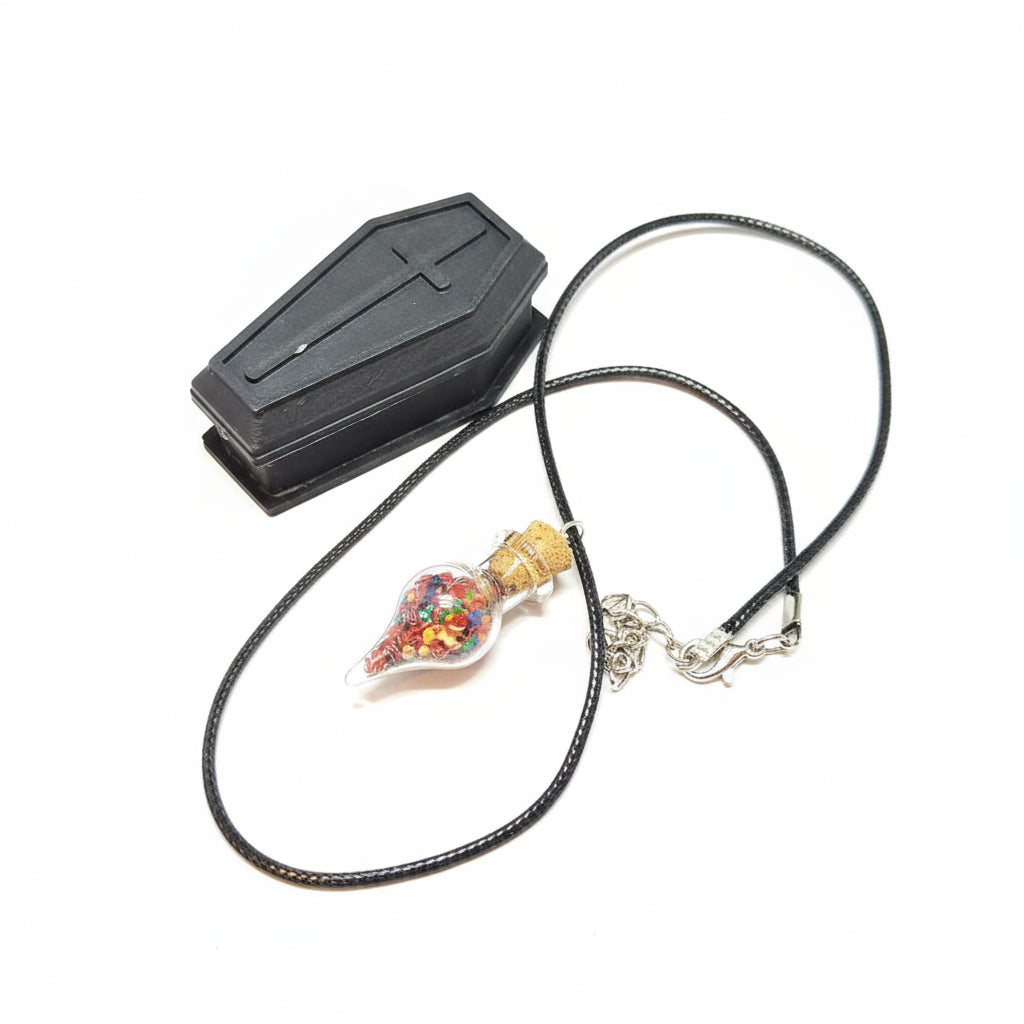 Spooky Coffin Glitter Vial Necklace