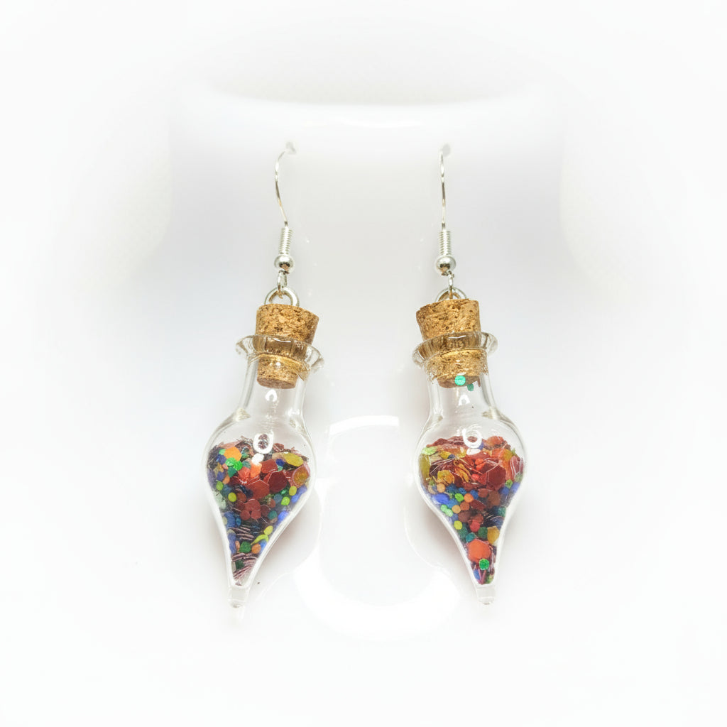 Halloween Glitter Vial Drop Earrings