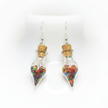 Halloween Glitter Vial Drop Earrings
